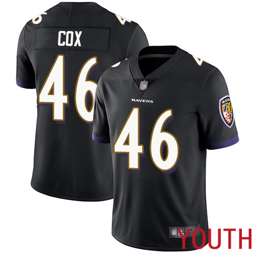 Baltimore Ravens Limited Black Youth Morgan Cox Alternate Jersey NFL Football #46 Vapor Untouchable
